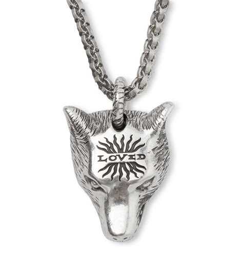 gucci loved wolf necklace|Gucci interlocking necklace.